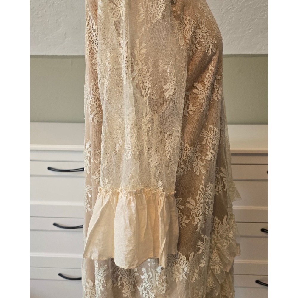 Paisley Vine 1X Lagenlook Tunic Dress Lace Ruffle Tunic Romantic Elegant Boho - Picture 3 of 7